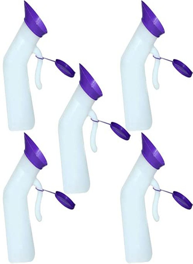 SMARTCARE Unisex Urinal Pot/Potty Pee Bottles - Portable 1000ml Male and Female Urine Collectors with Safety Cap | Convenient Pack of 5 for Travel and Home Use - Image 1