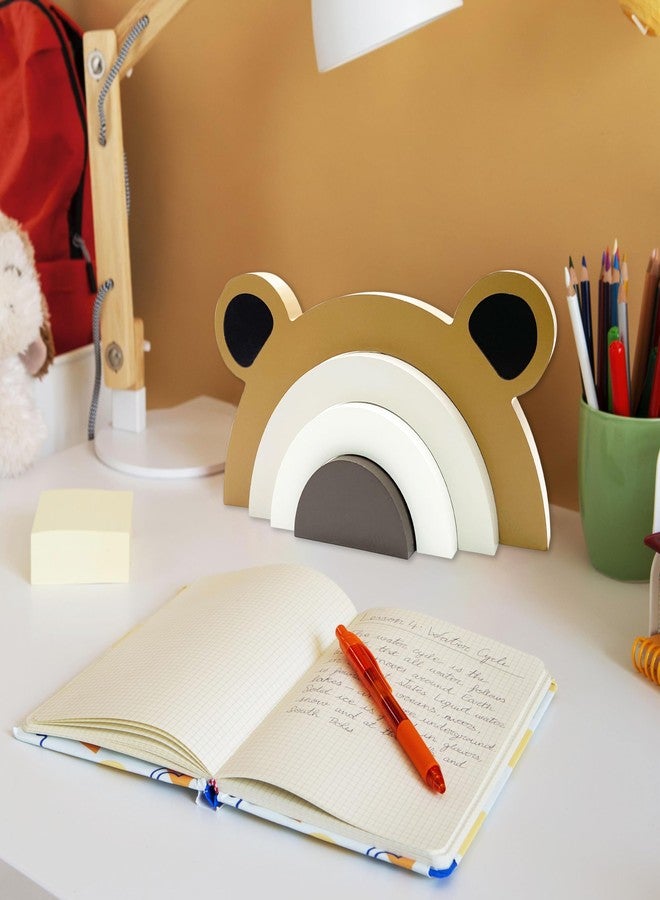 AWISBI Wooden Bear Rainbow Bridge Decoration Kids Room Decor Woodland Decor for Baby Bear Nursery Decor For Nursery Room Shelf - Image 4