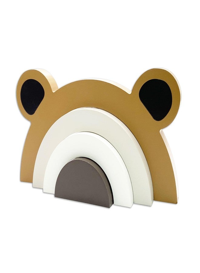 AWISBI Wooden Bear Rainbow Bridge Decoration Kids Room Decor Woodland Decor for Baby Bear Nursery Decor For Nursery Room Shelf - Image 1