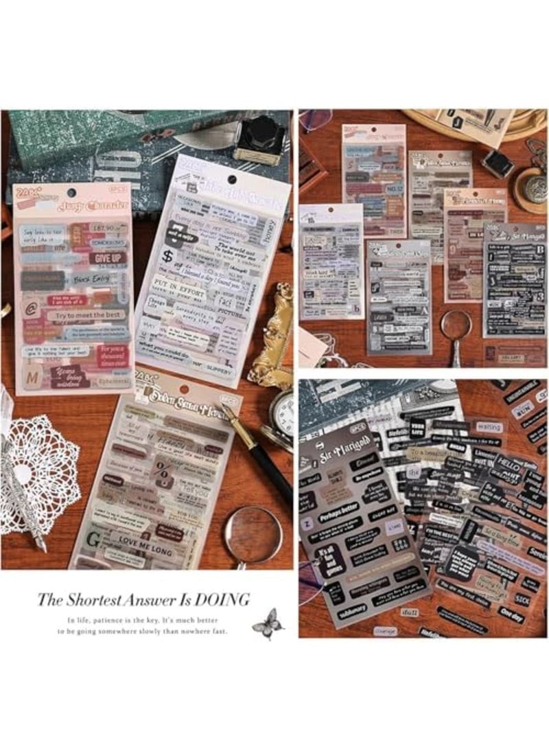 SYOSI Vintage Words Stickers, Self-Adhesive Paper Decals for DIY Art Journaling, Scrapbooking, Planner & Album Decorations, Gifts for Journal Lovers (36 Sheets, Assorted Designs, Craft Supplies) - Image 3