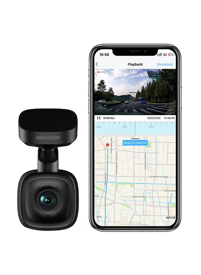 هيك فيجن F6Pro 2.5K Dash Cam، قناة أمامية، شاشة 3 بوصة، تطبيق، GPS، ADAS، التحكم الصوتي، تسجيل حلقة، مكثف فائق مدمج - Image 1