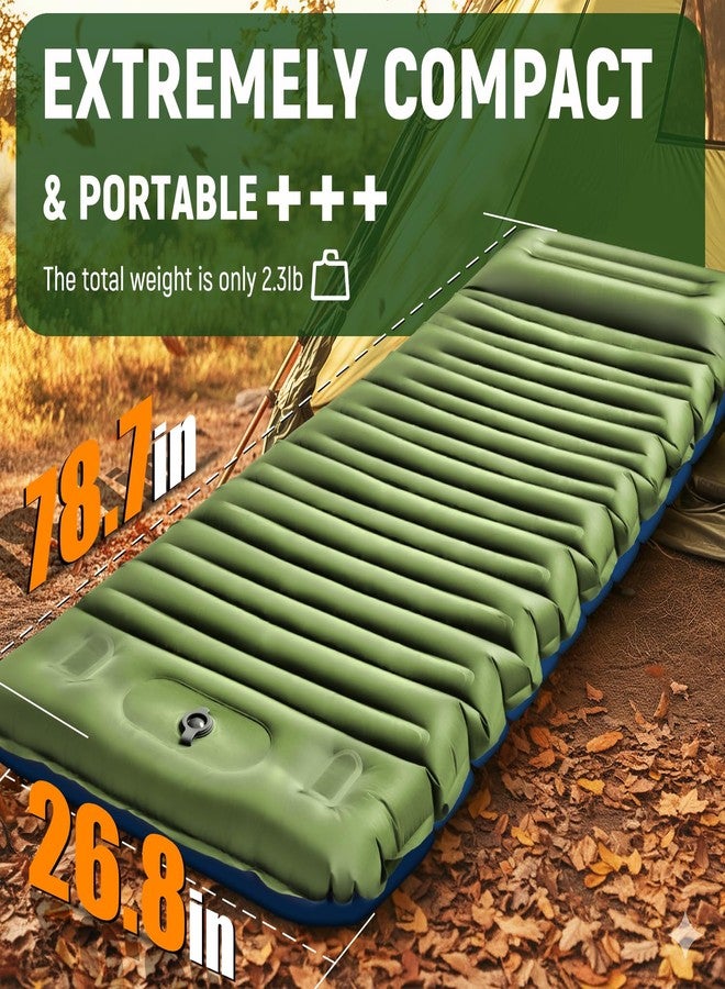 73Hours Camping Sleeping Pad, Thick 5 Inch Camping Mat with Pillow Built-in Foot Pump Ultralight Inflatable Sleeping Pads for Camping, Backpacking, Hiking, Tent - Image 3