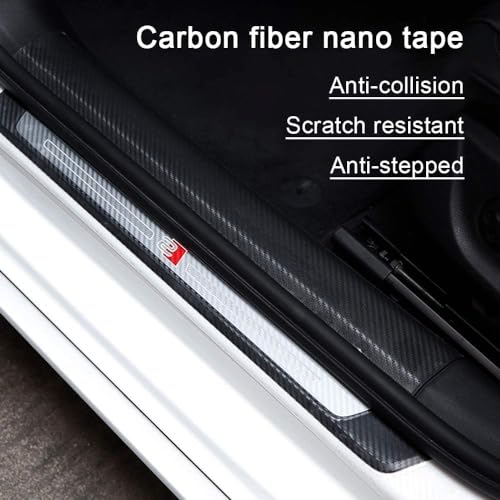 AUTOFRILL Car Door Sill Protector | Carbon Fiber Rubber Scuff Plate Tape | Anti-Scratch, Waterproof & Self-Adhesive | Universal Fit, Easy Installation (Transparent, 2 Inch X 5 Meter) - Image 2