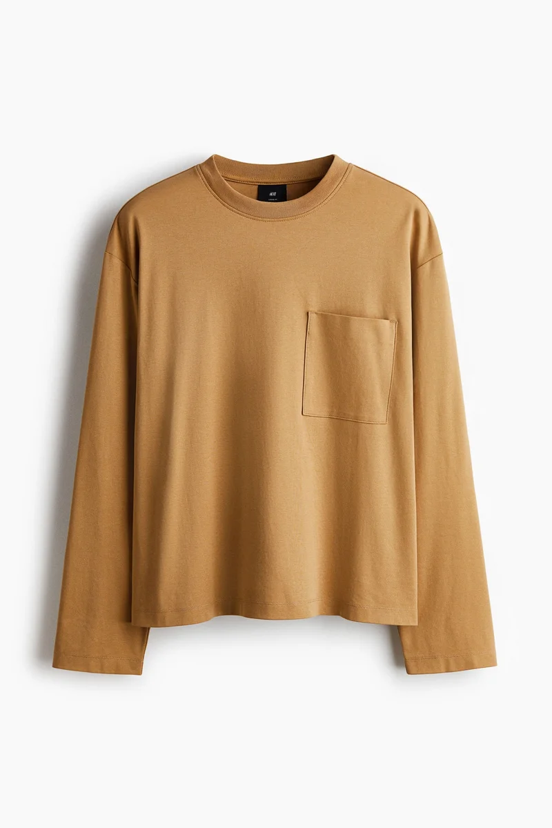 H&M  Loose Fit Long-sleeved jersey top for Men | Best Price UAE