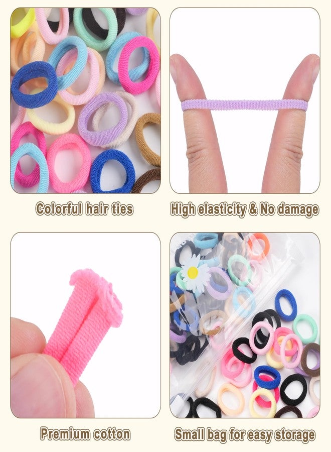 TaShow 500 Count Baby Hair Ties for Infants, Mixed Color, Soft Elastic Ponytail Holders for Toddler Girls, Cotton Baby Girl Hair Ties, 18 Colors - Image 4