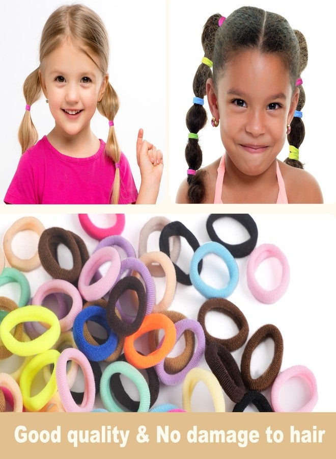 TaShow 500 Count Baby Hair Ties for Infants, Mixed Color, Soft Elastic Ponytail Holders for Toddler Girls, Cotton Baby Girl Hair Ties, 18 Colors - Image 5