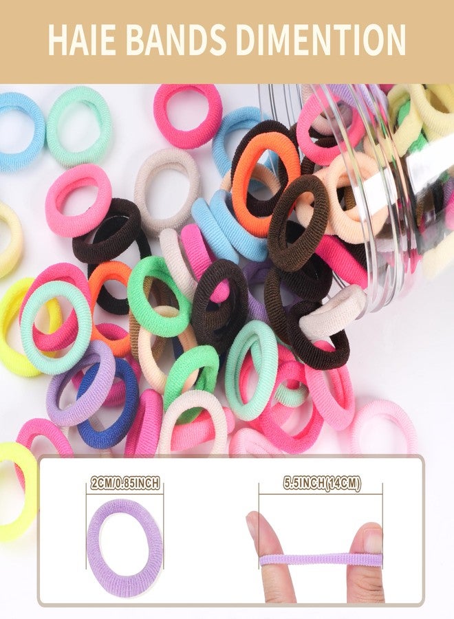 TaShow 500 Count Baby Hair Ties for Infants, Mixed Color, Soft Elastic Ponytail Holders for Toddler Girls, Cotton Baby Girl Hair Ties, 18 Colors - Image 3