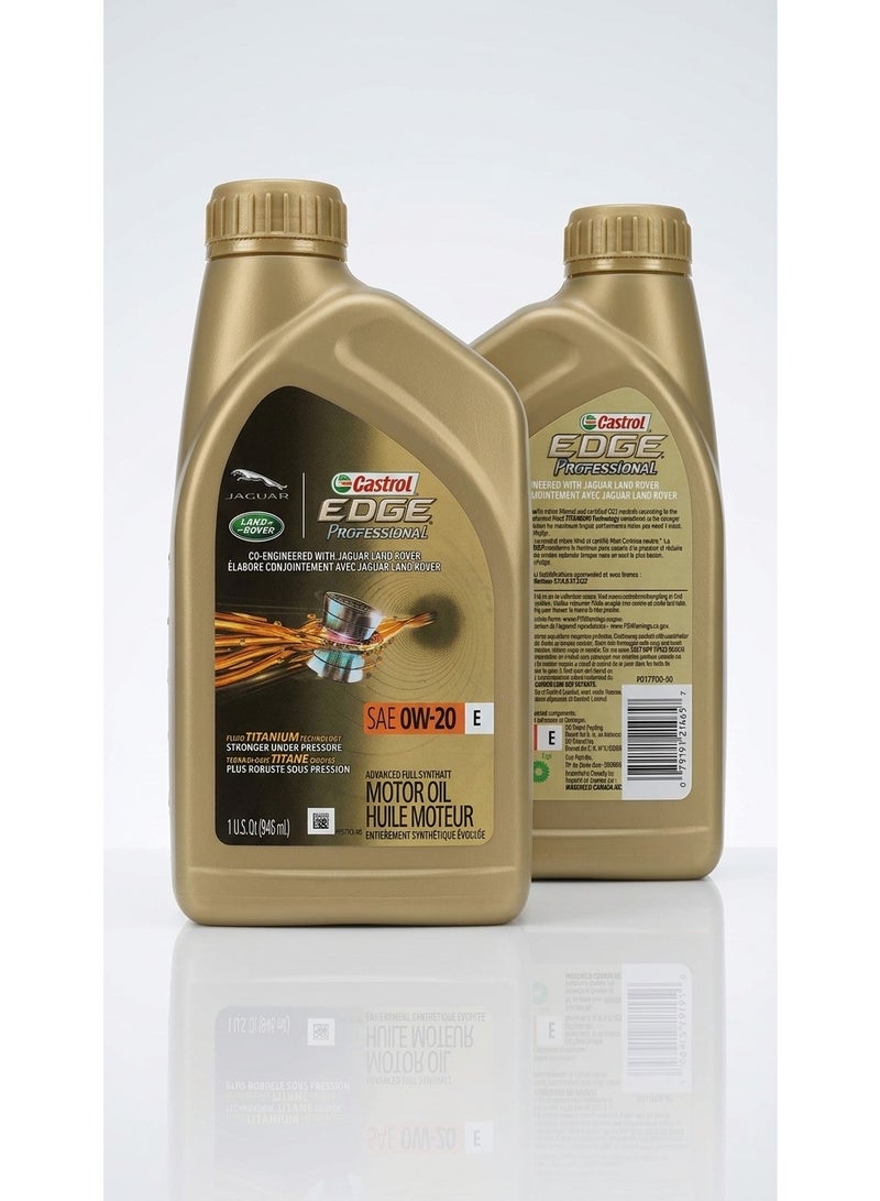 Castrol EDGE Professional E 0W-20 Advanced Full Synthetic Motor Oil, 1 US Qt (946 ml)