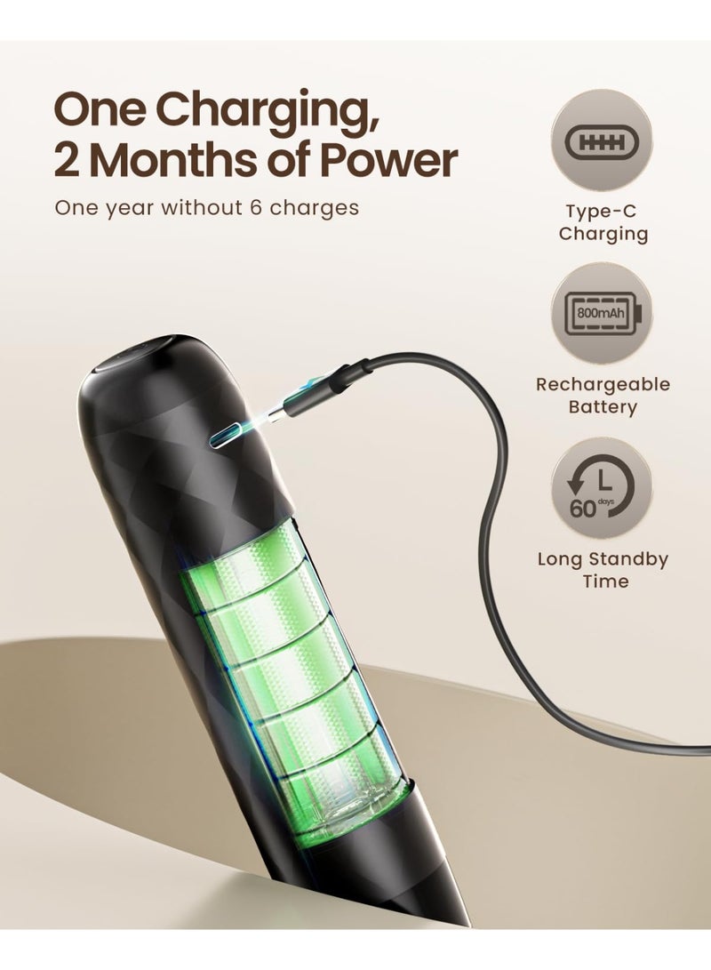 Rechargeable Electric Milk Frother Handheld Waterproof with Detachable Stainless Steel Whisk for Coffee Latte Cappuccino Matcha - Image 3