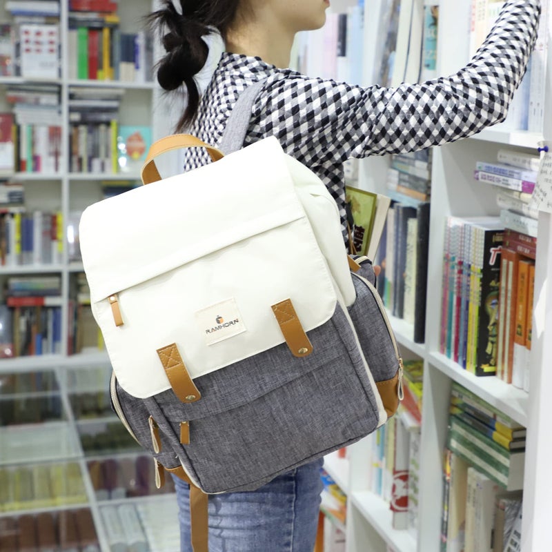 Ramhorn Diaper Bag Multifunction Travel Backpacks for Mom with Insulated Pockets and Laptop Compartment, grey - Image 3