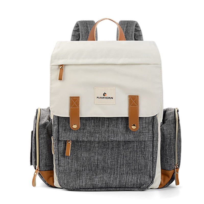Ramhorn Diaper Bag Multifunction Travel Backpacks for Mom with Insulated Pockets and Laptop Compartment, grey - Image 1