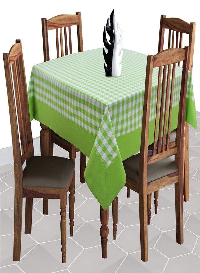 AIRWILL Cotton Checkered Pattern 4 Seater Table Cloth Pack of 1 pc (Green) - Image 1