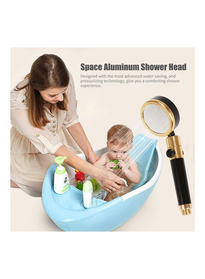 NIBEMINENT Rotatable Shower Head With On And Off Black/Gold 26.50x5.00x8.00cm - Image 5