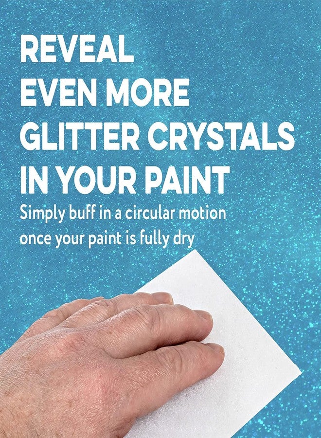 Impresa Glitter Paint Additive Kit - 4 x 3.5 Oz Ultra-Fine Silver Glitter & 4 Buffing Pads - Add to Paint or Varnish for Walls, Ceilings, Grout & Furniture - Image 4