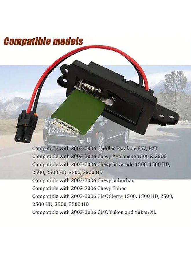 Blower Motor Resistor 15305077 Compatible With 1999 2006 Chevy Silverado GMC Sierra 1500 2500 3500 Manual AC Direct Replacement 89019089 89018597 973004 973409 - Image 3