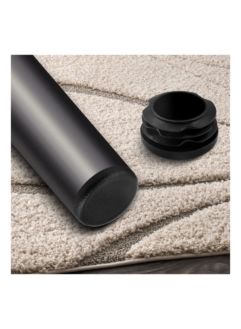 24 Pcs 1/4" Black Round Plastic End Caps Durable Furniture Finishing Plugs for Chair Tips Table Legs  Bar Stools Bench Feet and Patio Furniture Ideal for Protecting Surfaces - Image 3