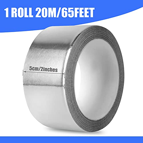 Romeda Aluminum Foil Tape, 2 inch x 65 Feet (3.9 mil), Insulation Adhesive Metal High Temperature Heavy Duty HVAC Tape, Silver for Ductwork, Dryer Vent, HVAC - Image 2