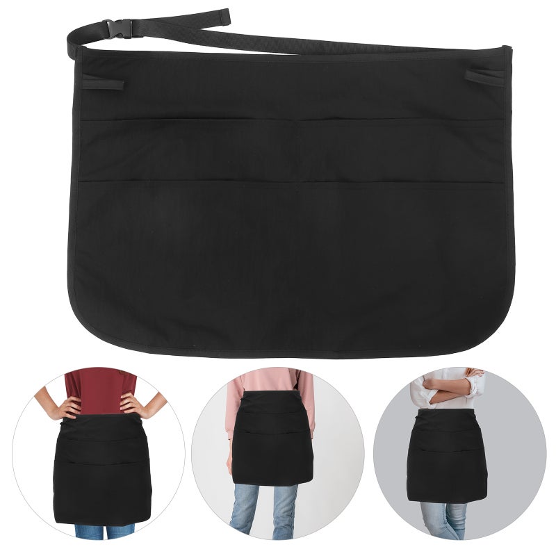 Server Apron With 3 Pockets: Unisex Half Serving Apron for Men Women Baking Cooking Cleaning Restaurant Coffee - Image 3