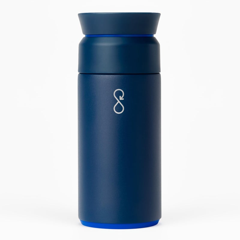 Ocean Bottle Brew Flask 12 oz | Insulated Travel Flask for Hot & Cold Drinks | Recycled Stainless Steel | Sustainable, Eco Friendly Gift (Ocean Blue) - Image 1