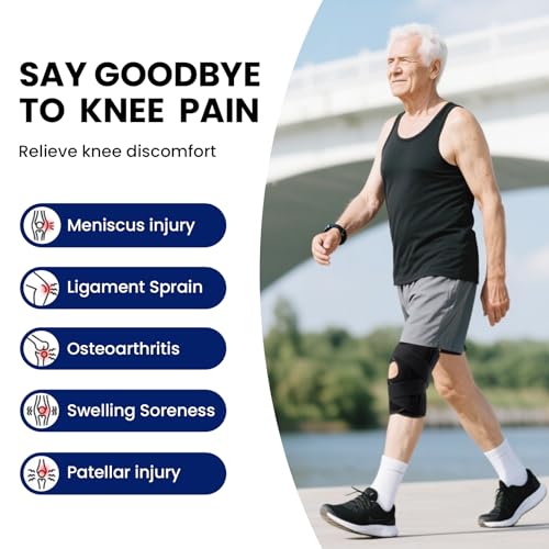 Galvaran Knee Brace for Men Women ACL MCL Meniscus Tear Support Arthritis Pain Relief Stabilizing Knee Braces Support with Side Stabilizers Patella Gel Pad - Image 3