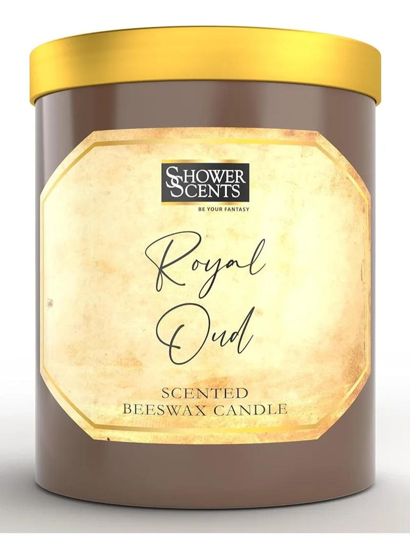 شاور سينتس Shower Scents Royal Oud Beeswax 3 - Wick Scented Candle 410g
