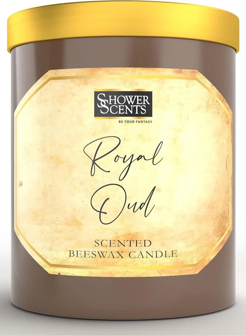 شاور سينتس Shower Scents Royal Oud Beeswax 3 - Wick Scented Candle 410g