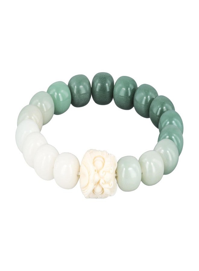 XIHIRCD Positive Energy Bracelet, Stone Bracelets With Cute Gradient Green Lion Yoga Beaded Bracelet Spiritual Bracelets Relaxing Accessories for Yoga Meditation Birthday Gifts - Image 2