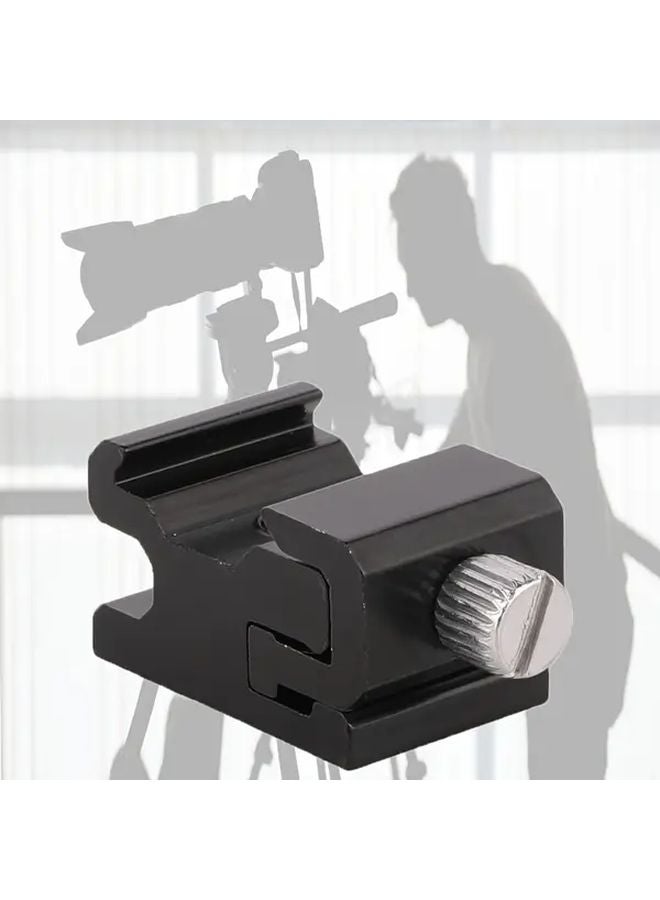 Sturdy Metal Cold Shoe Flash Stand Adapter With 1 4 20 Tripod Thread For Nikon Canon SLR Cameras Black 1pc - Image 1