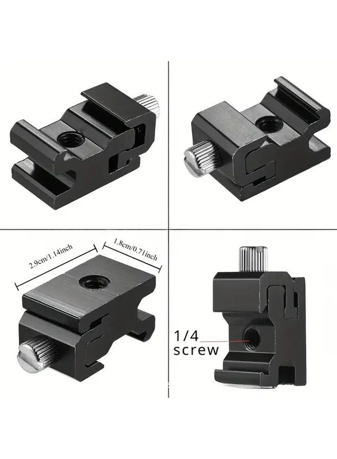 Sturdy Metal Cold Shoe Flash Stand Adapter With 1 4 20 Tripod Thread For Nikon Canon SLR Cameras Black 1pc - Image 4