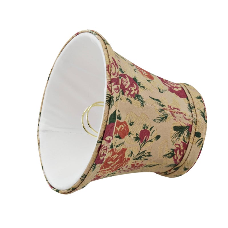 Aspen Creative 30005-6A, Bell Clip-On Chandelier Lamp Shade, Floral Print, 3" Top x 5" Bottom x 4" Slant Height, Set of 6 - Image 4