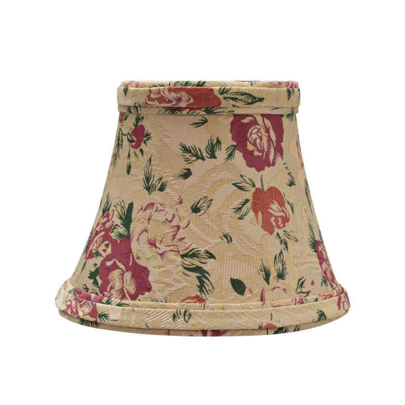 Aspen Creative 30005-6A, Bell Clip-On Chandelier Lamp Shade, Floral Print, 3" Top x 5" Bottom x 4" Slant Height, Set of 6 - Image 3