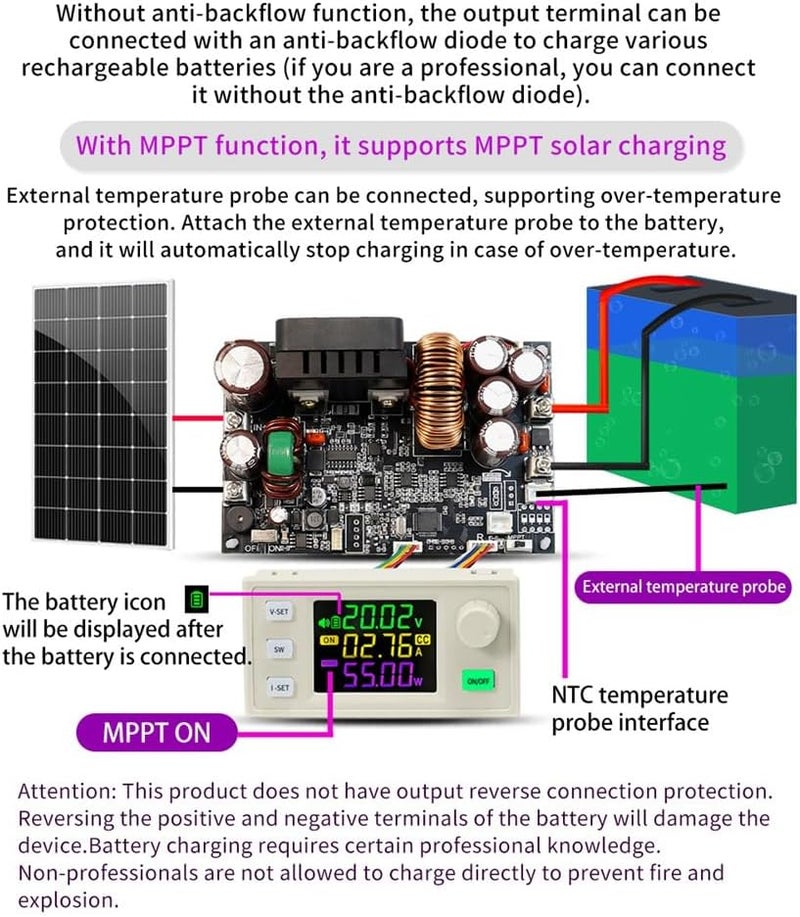 Sreuyong XY7025 CNC DC Buck Adjustable Regulated Power Supply Constant Voltage and Constant Current Color Display 70V/25A/1750W - Image 3