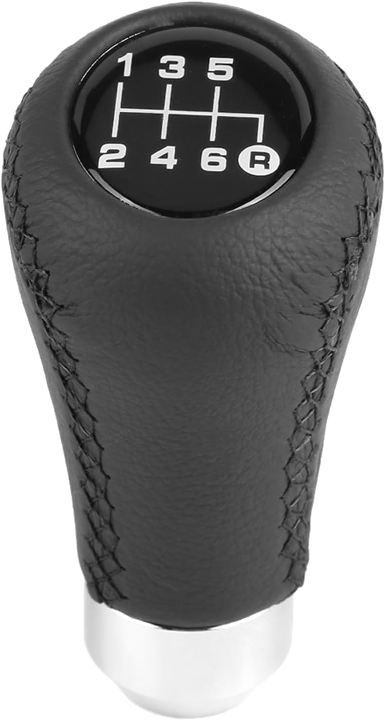 plplaaoo Car Gear Shift Knob, 6 Speed Universal Car Vehicle Gear Shift Knob PU Leather Shifter Stick with 3 Hoses, Auto Parts Manual Gear Shift Knob Suitable for Gears in Diameter 8-12mm (Black) - Image 4