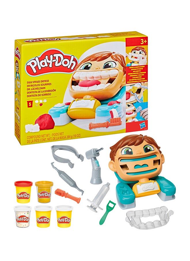 Play-Doh Silly Smiles Dentist Kit, Kids Arts & Crafts Toys For 3 Year Old Girls & Boys & Up, 7 Accessories & 5 Modeling Compound Cans  - Image 1
