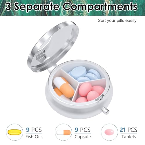 HANNEA® Pill Box, 3-Compartment Small Pill Box for Travel, Purse & Pocket, Portable Medicine Organizer for Vitamins, Medication, Fish Oil and Supplements, Pink - Image 4