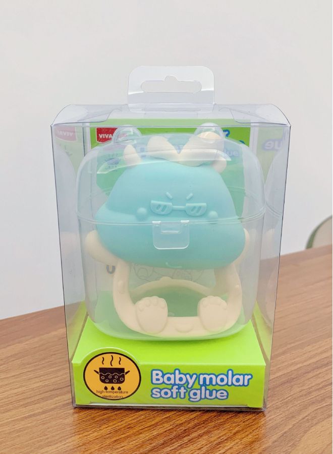 Baby Gum Silicone Molar Gloves Toy Baby Anti-eating Hand Soothing Gum Children's Gum-Color:English PVC Box Hippo Hand Gum (Delivery Storage Box) - Image 1