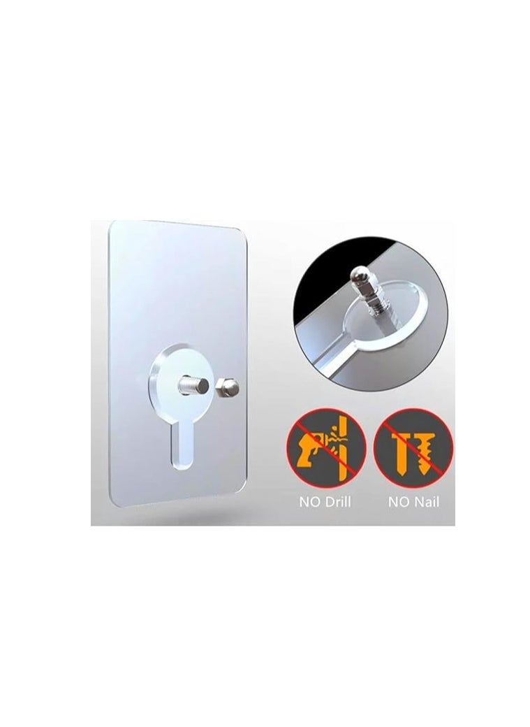 10 Hooks Adhesive Transparent Pin 8mm + Cap Closure Adhesive Measures 6 x 6 cm Hanging Keys Paintless Nail Sticker Tile Mirror Glass Wood Shelf Bathroom Hook Kitchen Shower  - Image 2
