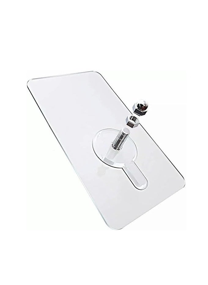 10 Hooks Adhesive Transparent Pin 8mm + Cap Closure Adhesive Measures 6 x 6 cm Hanging Keys Paintless Nail Sticker Tile Mirror Glass Wood Shelf Bathroom Hook Kitchen Shower  - Image 1