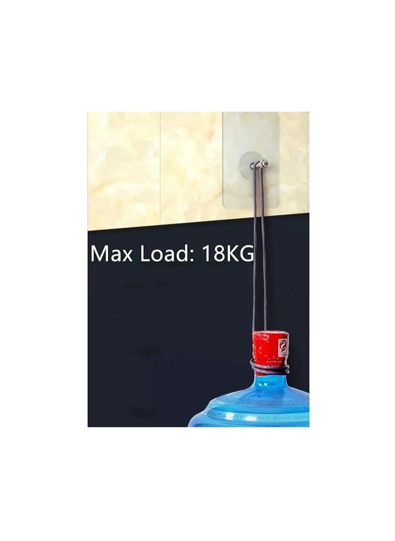 10 Hooks Adhesive Transparent Pin 8mm + Cap Closure Adhesive Measures 6 x 6 cm Hanging Keys Paintless Nail Sticker Tile Mirror Glass Wood Shelf Bathroom Hook Kitchen Shower  - Image 4