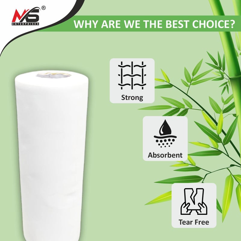 MS Enterprises Reusable Bamboo Kitchen Towel Tissue Roll (Reusable upto 8000 times) 25 Sheets Each Soft Highly absorbent | Ecofriendly | Better alternative to Paper Tissue Roll (25 Count (Pack of 4) - Image 3