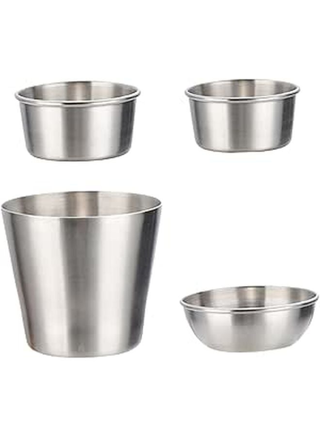 Stainless Steel Dipping Sauce Bowl Set French Fry Cup Ketchup Dish Elegant Tableware - Image 1