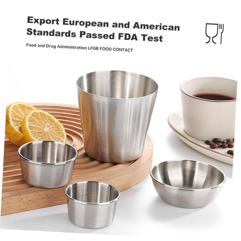 Stainless Steel Dipping Sauce Bowl Set French Fry Cup Ketchup Dish Elegant Tableware - Image 4