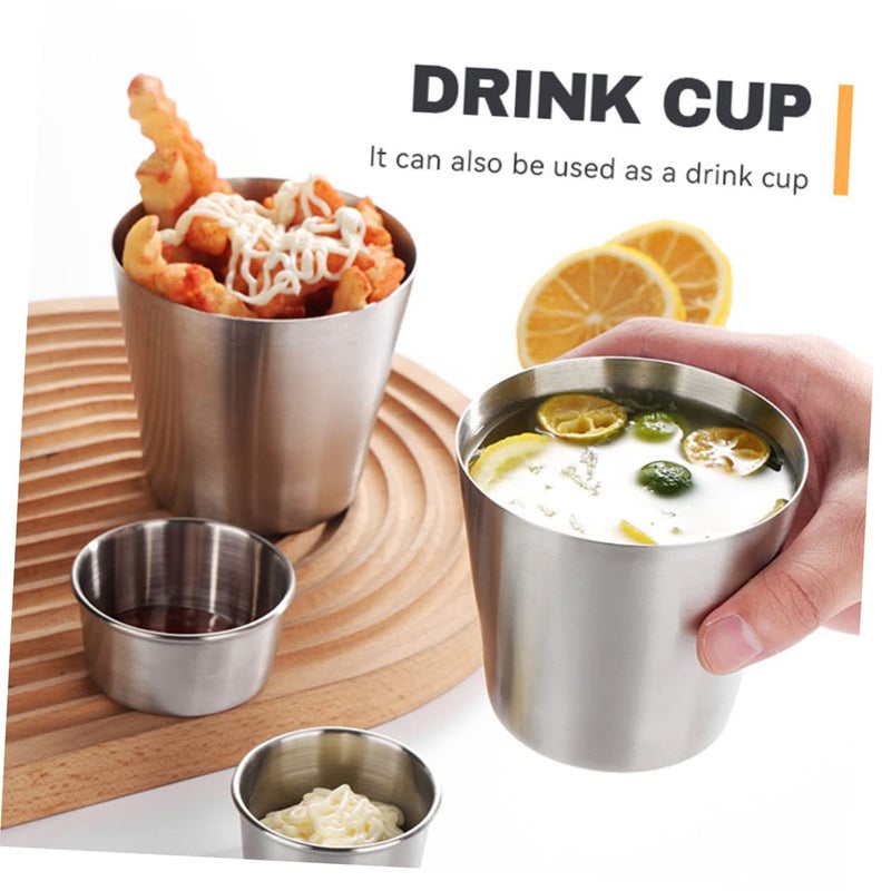 Stainless Steel Dipping Sauce Bowl Set French Fry Cup Ketchup Dish Elegant Tableware - Image 5