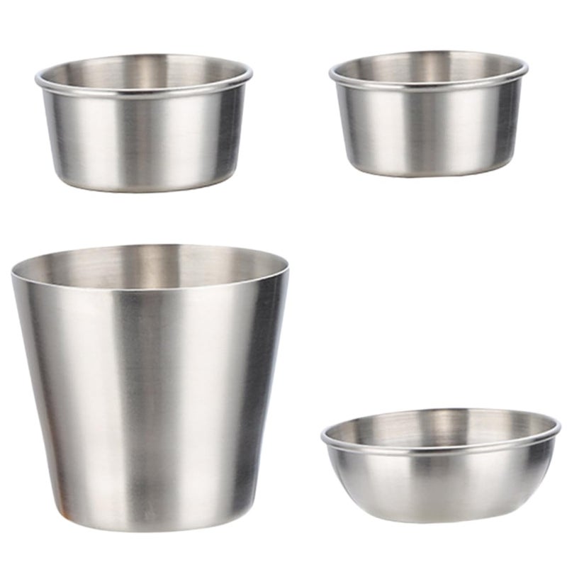 Stainless Steel Dipping Sauce Bowl Set French Fry Cup Ketchup Dish Elegant Tableware - Image 2