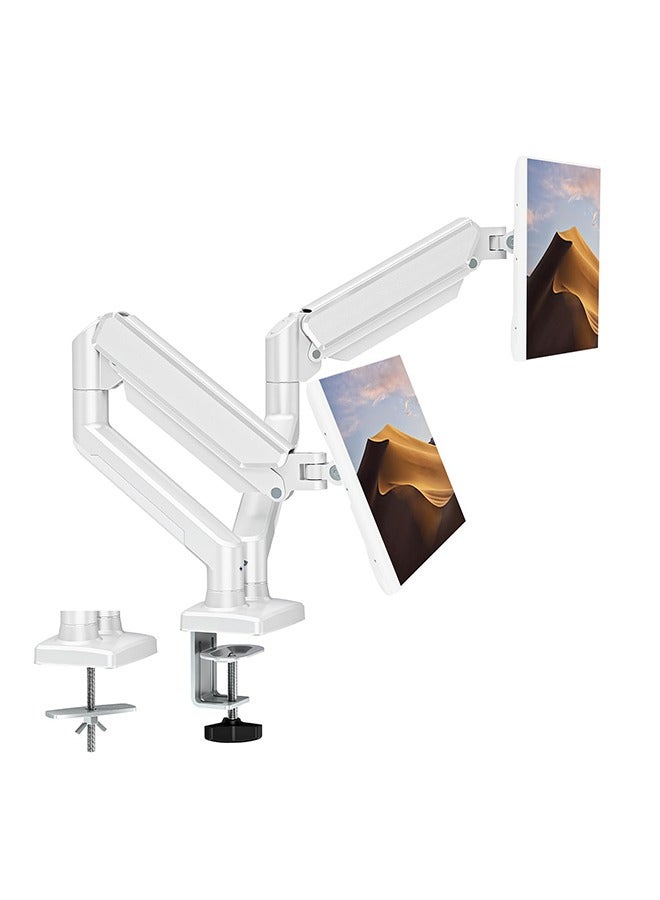 XiuWoo Dual Monitor Mount Fits 13 to 32 Inch Computer Screen Dual Monitor Arm Hold up to 19.8lbs Each Full Motion Monitor Desk Mounts for 2 Monitors Gas Spring Monitor Stand  - Image 1