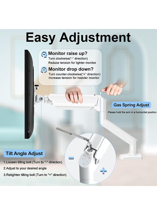 Dual Monitor Mount Fits 13 to 32 Inch Computer Screen Dual Monitor Arm Hold up to 19.8lbs Each Full Motion Monitor Desk Mounts for 2 Monitors Gas Spring Monitor Stand - pzsku/ZC6319E85740E875CBC5BZ/45/_/1730878557/7bdc65fe-f921-46ae-9562-8d0dd8ba6938