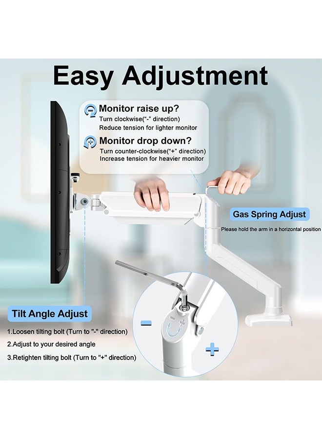 XiuWoo Dual Monitor Mount Fits 13 to 32 Inch Computer Screen Dual Monitor Arm Hold up to 19.8lbs Each Full Motion Monitor Desk Mounts for 2 Monitors Gas Spring Monitor Stand  - Image 3