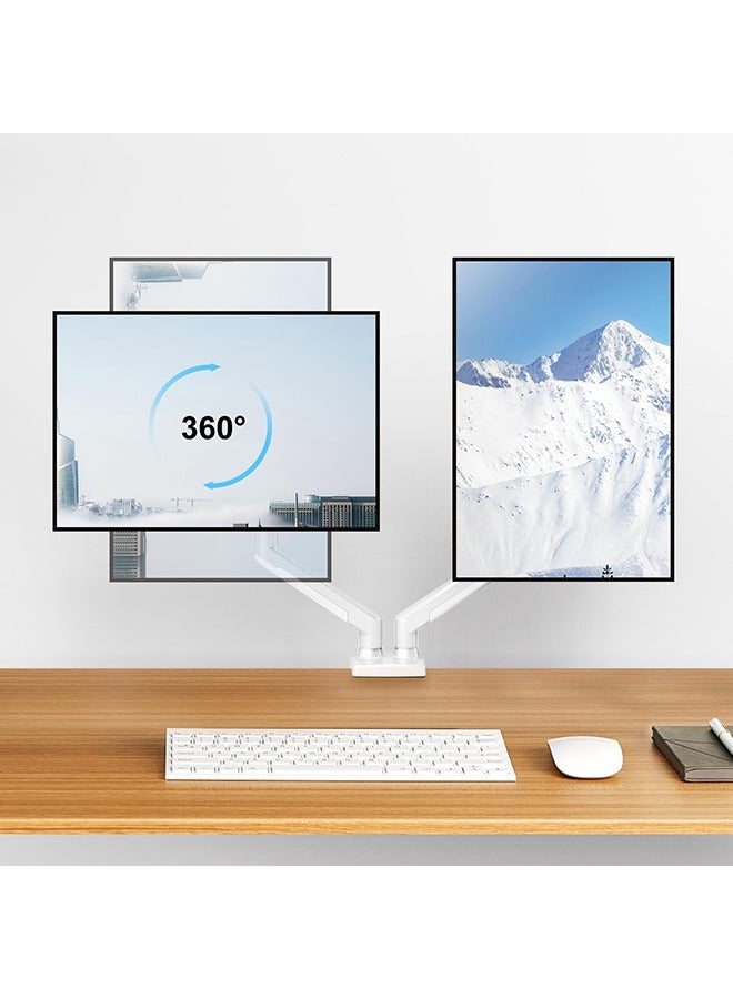 XiuWoo Dual Monitor Mount Fits 13 to 32 Inch Computer Screen Dual Monitor Arm Hold up to 19.8lbs Each Full Motion Monitor Desk Mounts for 2 Monitors Gas Spring Monitor Stand  - Image 4