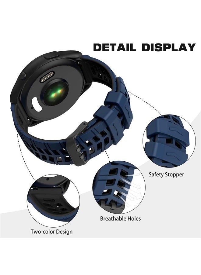 ISABAKE Compatible with Garmin Vivoactive 4/Venu 2/Forerunner 255 265 Bands,Silicone Strap Sport Wristband for Samsung Galaxy Watch 3 45mm/Galaxy Watch 46mm/Gear S3 Frontier Watch Band - Image 4