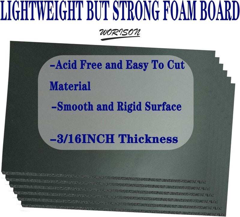 Worison Black A4 Size Set of 6 Craft Foam Board Set 3 mm - Image 5